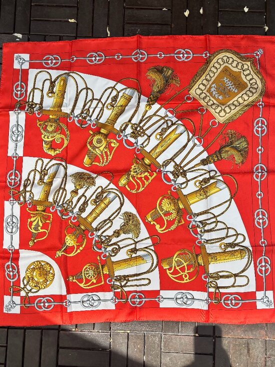 Hermes Accessories - Hermes Scarf Authentic 90cm reds silk